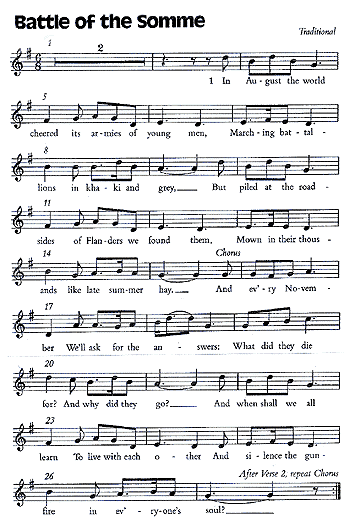 Musical Score for Battle of the Somme